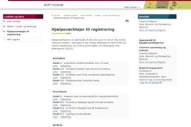 Hjælpeværktøjer til registrering