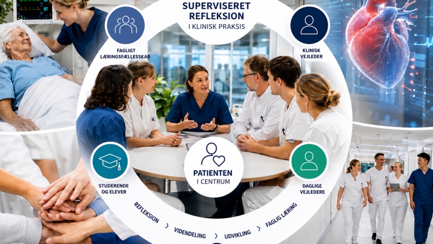 Superviseret fælles refleksion med sygeplejestuderende, social og sundhedsassistentelever, daglige vejledere og kliniske vejledere